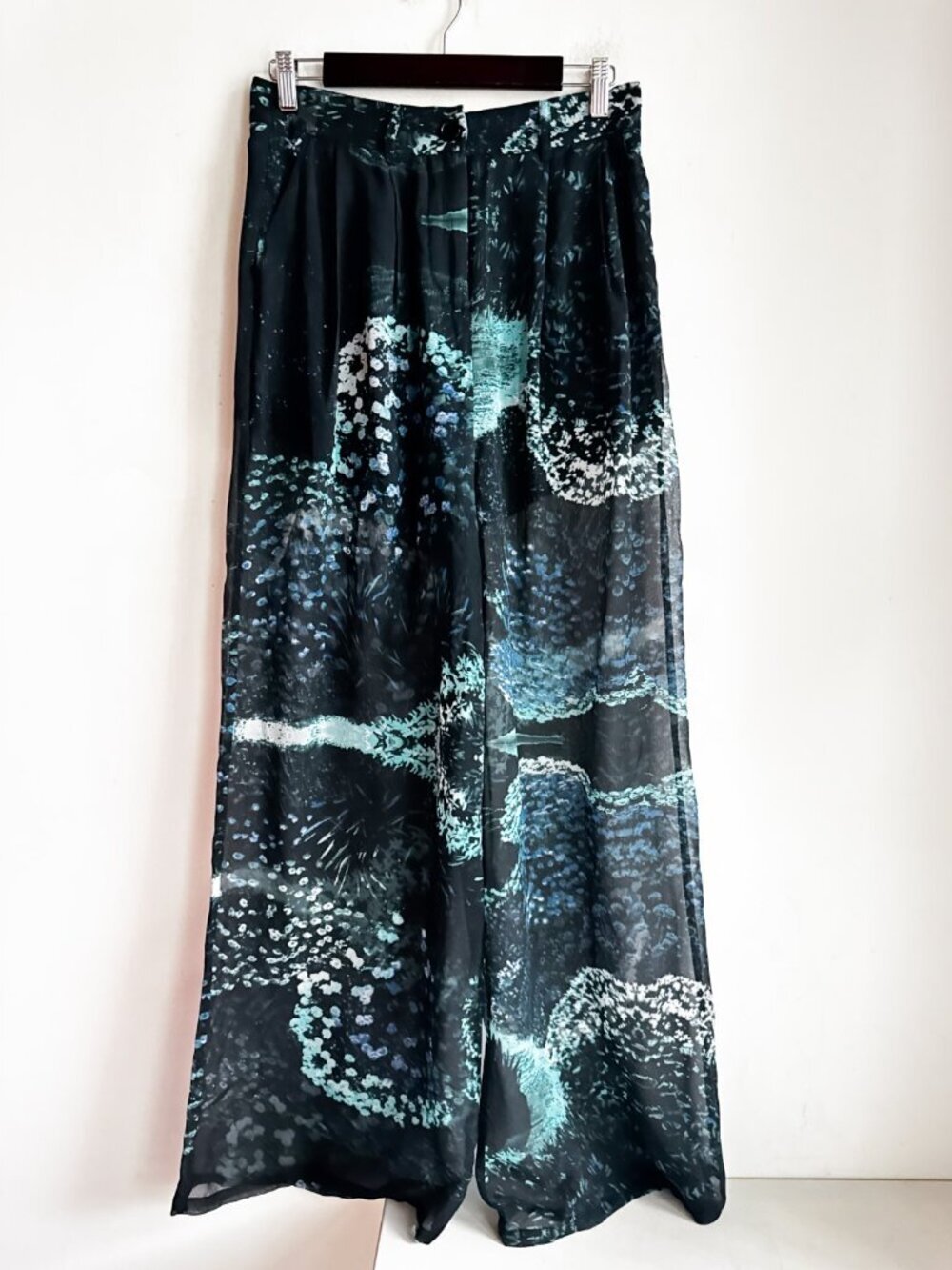 Stolen Girlfriends Club Floral Sheer Wide leg Pants 10 - Picture 2 of 7